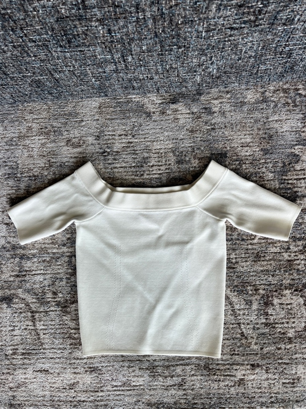 Cara Cara Ivory Off-Shoulder Knit Top NWOT